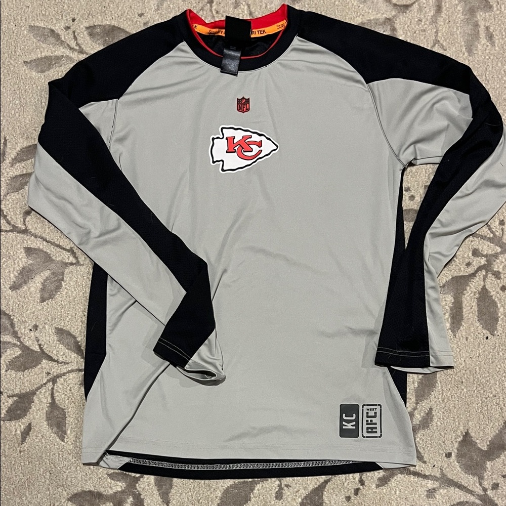 NFL Gray and Black Long Sleeve Kids Tee